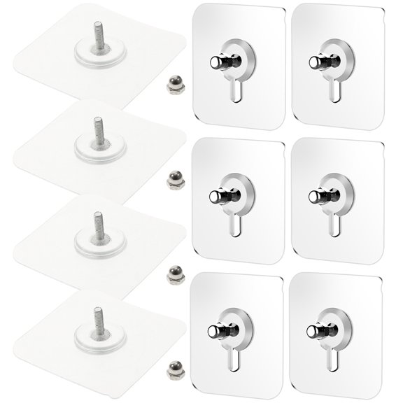 RENACLIPY Transparent Acrylic Storage Hooks, Traceless Wall Hooks with Alloy, 20 Pieces for Home Organization