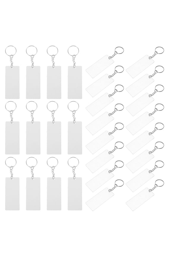 20-Pack Clear Acrylic Keychain Blanks Rectangular Craft Supplies for Custom Accessories and Hanging Charms
