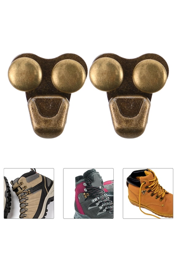 20Pcs Coffee Metal Boot Lace Hooks Weather Resistant for Outdoor Hiking Boots
