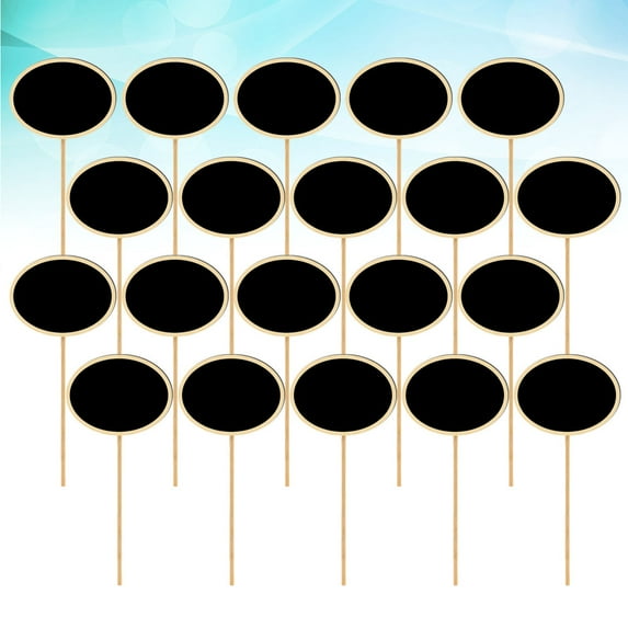 RENACLIPY Oval Chalkboard Plant Markers Black Wooden Tags for Garden, Herb, Flower Pot Labels and Outdoor Use
