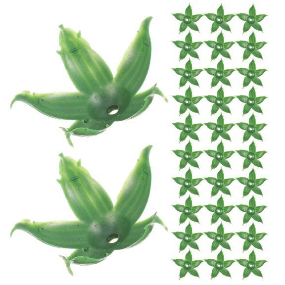RENACLIPY 240Pcs Plastic Green Artificial Floral Receptacles and Bases for DIY Flower Arrangement Projects
