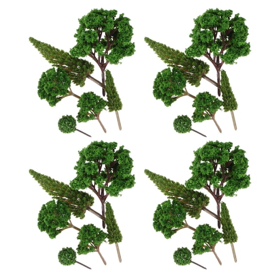 RENACLIPY 24-Piece Assorted Color Fake Trees Set for Educational Dioramas and Model Building Projects