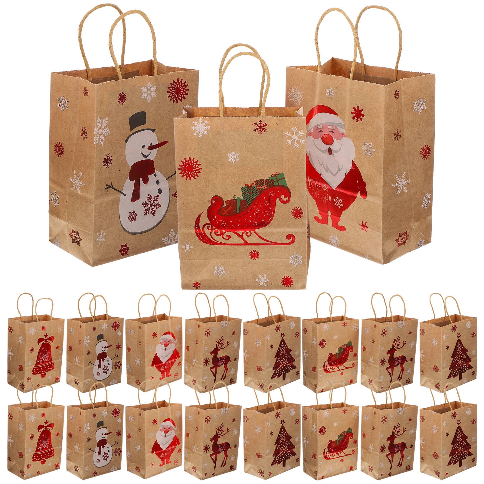 RENACLIPY Holiday Party Wrapping Bags Kraft Paper 24Pcs 8.3X5.9X3.1In ...