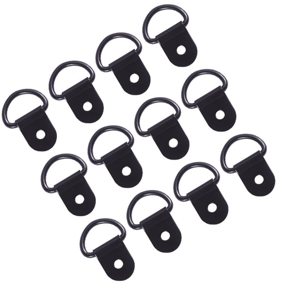 RENACLIPY 24Pcs Triangle D Ring Picture Hangers Black Durable Iron for Hanging Frames
