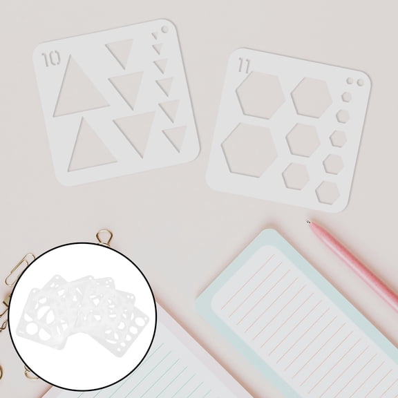 RENACLIPY 24-Piece White Drawing Template Set for Classroom, Office, Craft, and Art Projects