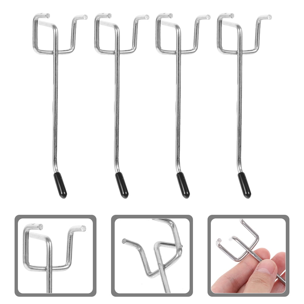 RENACLIPY 25Sets Heavy Duty Metal Pegboard Hooks Plated Silver Utility Hooks for Tool Organization and Shop Display