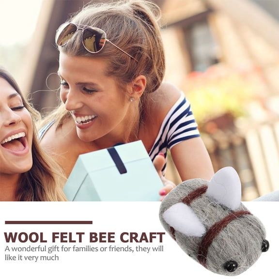 RENACLIPY 25Pcs Decorative Bees Made of Grey Felt for Home Decoration