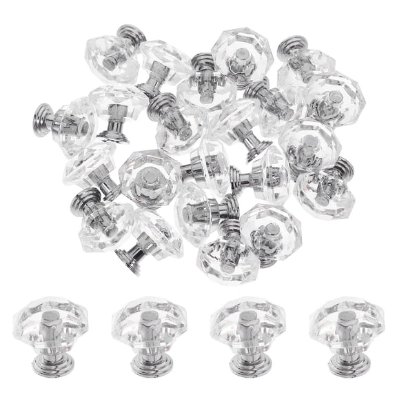 RENACLIPY 26Pcs Decorative Door Knobs Clear Drawer Pulls Modern Acrylic for DIY Enthusiasts