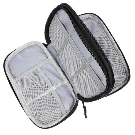 RENACLIPY Black Multi-Layer Cable Organizer for Travel, Home, Office - Cord Management and Storage Solution