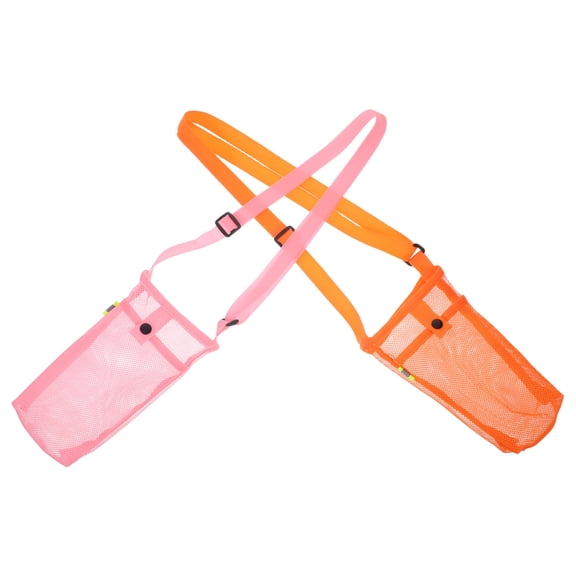 RENACLIPY 2PCS Mesh Water Bottle Sling Bag Assorted Color for Sports and Beach Fun Back to School