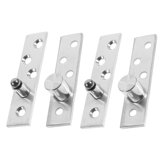 RENACLIPY 2Pairs Silver Rotating Door Pivot Hinges 360 Degree Rotation Durable Stainless Steel Cabinet Hinges