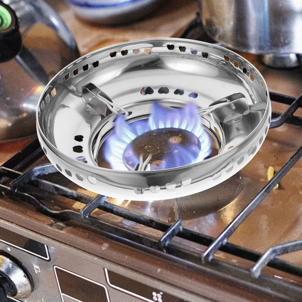 RENACLIPY Windproof Stainless Steel Wok Stand for Gas Stove Burners, Set of 2 Pieces for Kitchen Cooking