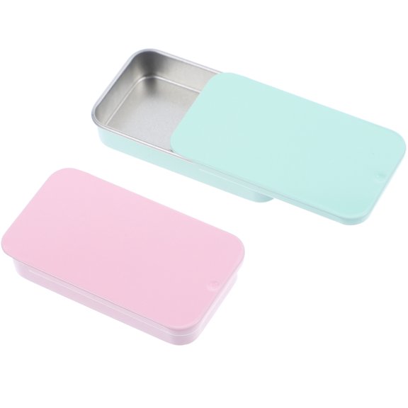 RENACLIPY 2-Pack Assorted Colored Metal Bird Feeder Boxes, Outdoor Grain Seed Storage Containers for Backyard Patio Birds