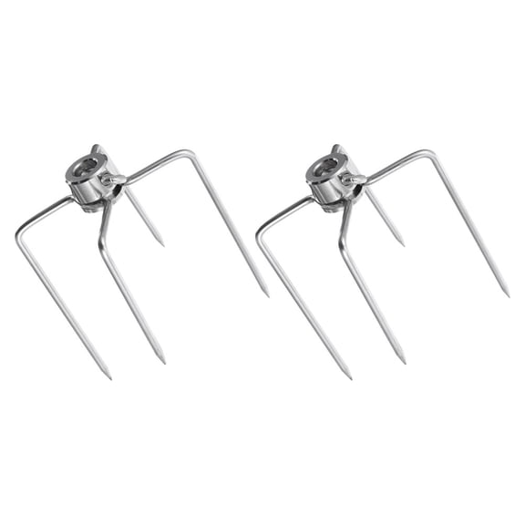 RENACLIPY Set of 2 Iron Rotisserie Forks for Grill, Secure Hold, & Dishwasher