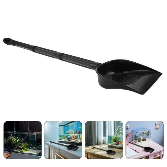 RENACLIPY 2Pcs Black Aquarium Sand Cleaner Shovel Efficient Fish Tank Gravel Scoop Tool