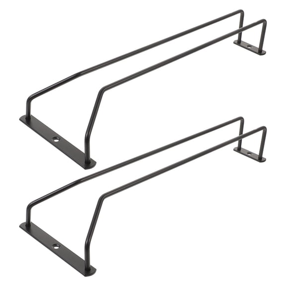 RENACLIPY 2Pcs Black Metal Wine Cup Rack Easy Install Ceiling Mounted Glass Holder for Kitchen Use