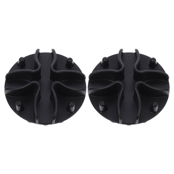 RENACLIPY 2Pcs Black Silicone Dog Licking Mat Slow Feeder Pad with Suction Base Non Slip Pet Feeding Accessory