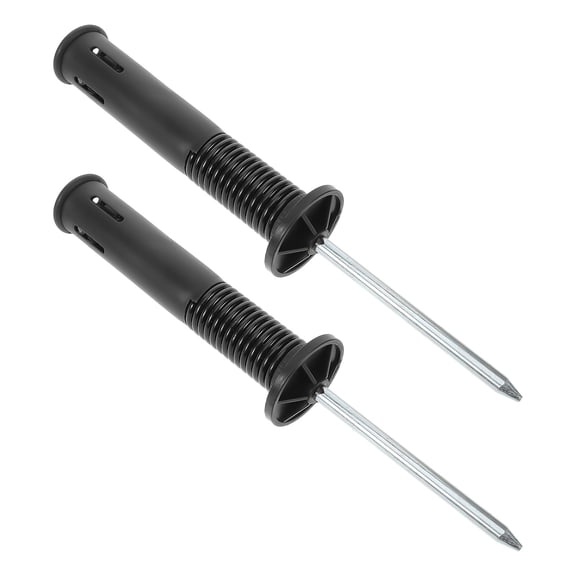 RENACLIPY 2-Pack Black Spring-Loaded Corner Flags with Ground Stakes for Soccer Field Boundary and Corner Marking