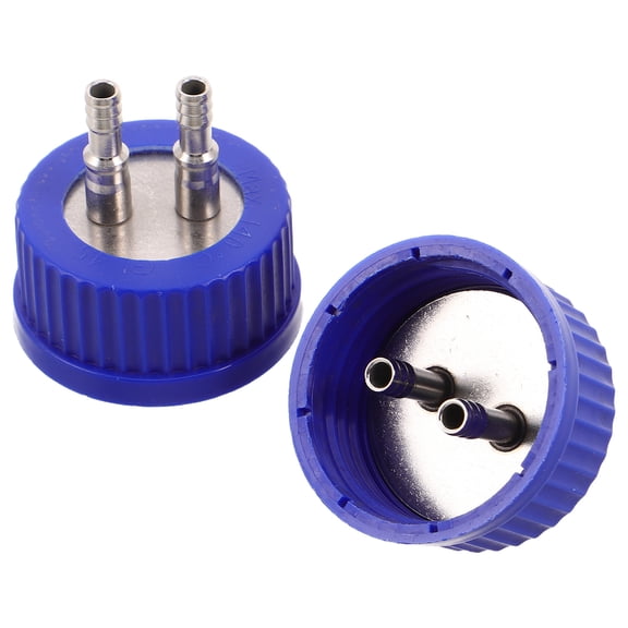 RENACLIPY 2Pcs Autoclavable Gl45 Lab Bottle Cap with Dual Port for Liquid Transfer and Sampling