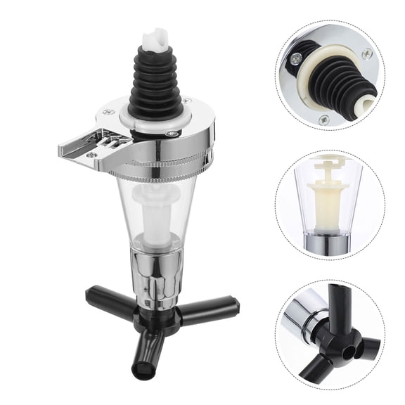RENACLIPY 2-Pack Stainless Steel Bottle Pourers with Silicone Stopper for Liquor Dispensers, Bar Accessories, Easy Pouring
