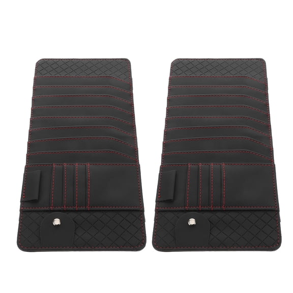 RENACLIPY 2Pcs Car Visor Cd Organizer Black Durable Sun Visor Storage Case for Fast Access to Cds and Dvds