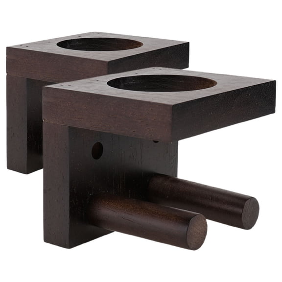 RENACLIPY 2Pcs Coffee Wood Baseball Bat Holder Wall Mounted Display Rack for Baseball and Softball Equipment