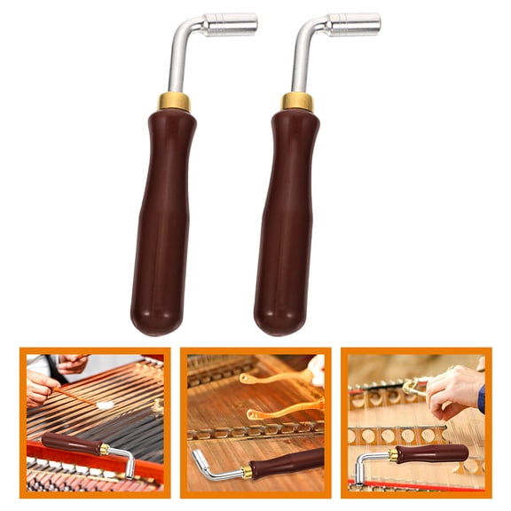 RENACLIPY Dulcimer Tuner Set with 2 Professional Tuners, Compact Lightweight Design, Includes Brown Carrying Case for Accurate Tuning