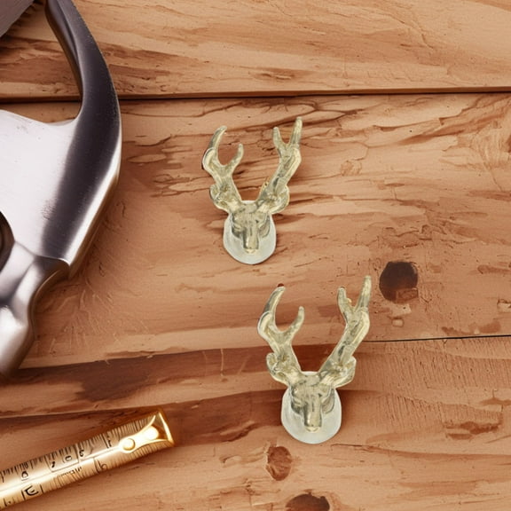 RENACLIPY 2-Pack Copper Vintage Deer Door Knobs and Drawer Pulls for Elegant Cabinet and Furniture Upgrade