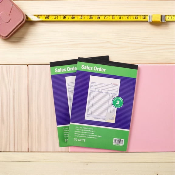 RENACLIPY 2Pcs Copy Receipt Book with Duplicate Pages for Small Business Order Management White
