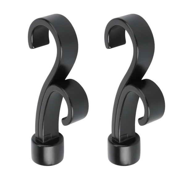 RENACLIPY 2-Pack Black Roman Rod End Curtain Accessories, ABS Material for Stylish Home Window Decor