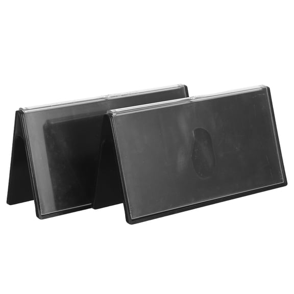RENACLIPY 2Pcs Double Sided Desk Name Plate Black Plastic Table Tent Holder for Formal Events