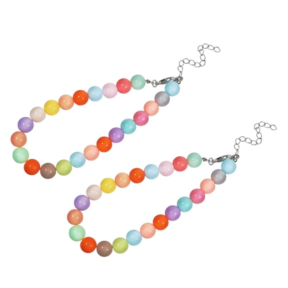RENACLIPY 2Pcs Fashionable Candy Color Beaded Dog Collar with Adjustable Buckle for Daily Wear
