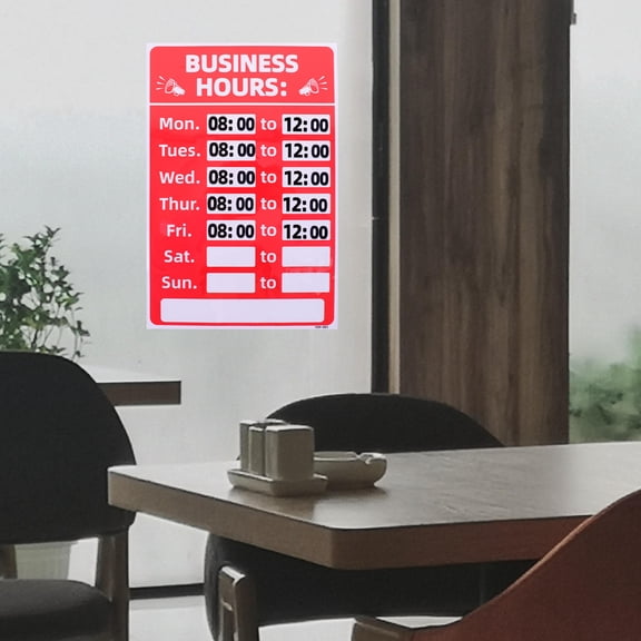 RENACLIPY 2Pcs Business Open Closed Signs Red PVC Durable Adhesive for Restaurant and Cafe Windows