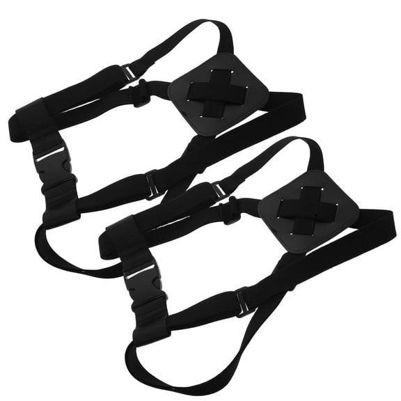 RENACLIPY 2-Pack Black Adjustable Elastic Luggage Straps with Buckles for Secure Travel Suitcase