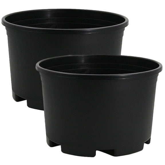 RENACLIPY 2Pcs Extra Large Black Plastic Planters for Trees with Drainage for Garden Use