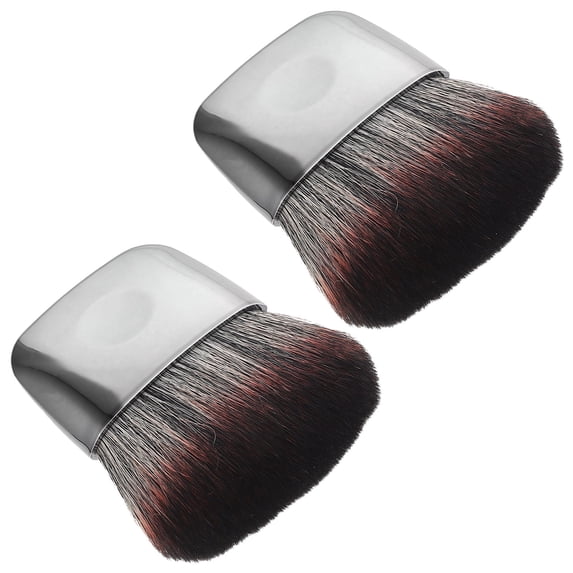 RENACLIPY 2Pcs Portable Travel Makeup Brushes with Soft Bristles for Loose Powder and Blush