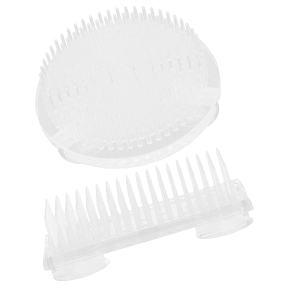 RENACLIPY Clear Flower Shaped Pin Frog with Plastic Pins, 2-Pack for Crafting, Projects, and Floral Arrangements