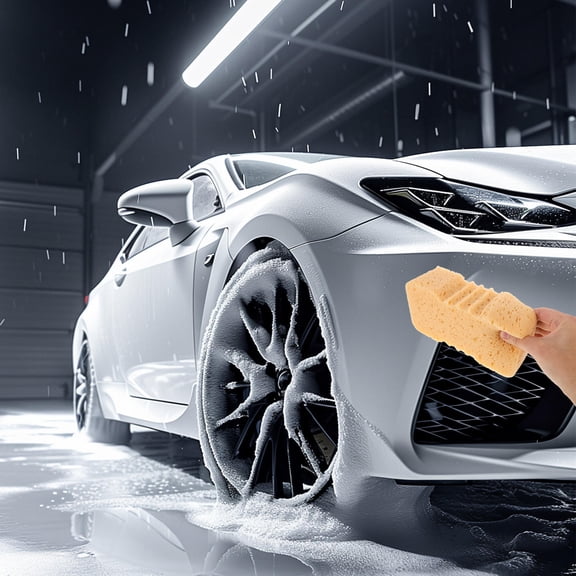 RENACLIPY Car Cleaning Sponges Orange High-Density Soft Sponge for Car Washing 2Pcs