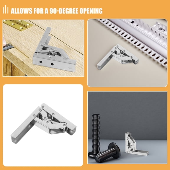 RENACLIPY 2-Pack Folding Desk Hinges, Short Arm, Cold Rolled Steel, Space-Saving Hardware for Furniture