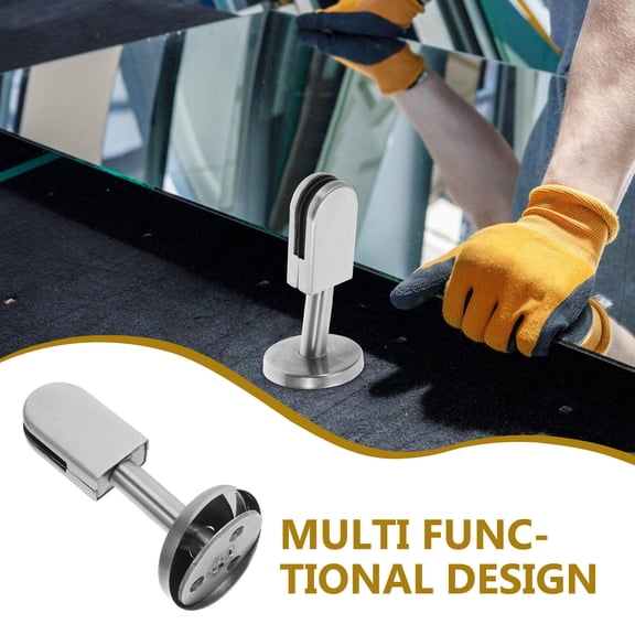 RENACLIPY 2-Pack Frameless Shower Glass Clamps Stainless Steel Hardware for Secure Bathroom Installation in Commercial and Residential Spaces