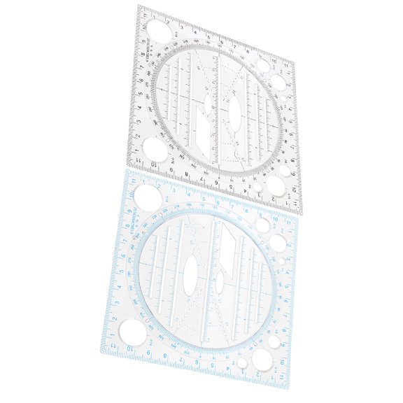 RENACLIPY 2-Pack Multicolor Circle and Ellipse Drawing Templates for Precise Art and Design, ABS Plastic Stencils