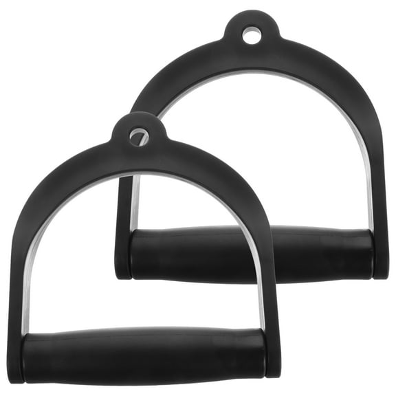 RENACLIPY 2-Pack Black Plastic Cable Machine Handles with Ergonomic Grip for Strength Training and Workout Attachments