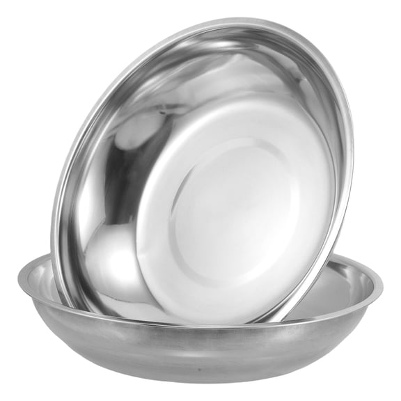 RENACLIPY 2-Pack Heavy Duty Stainless Steel Scale Pans with Smooth for Accurate Dial Scale Weighing and Measurement