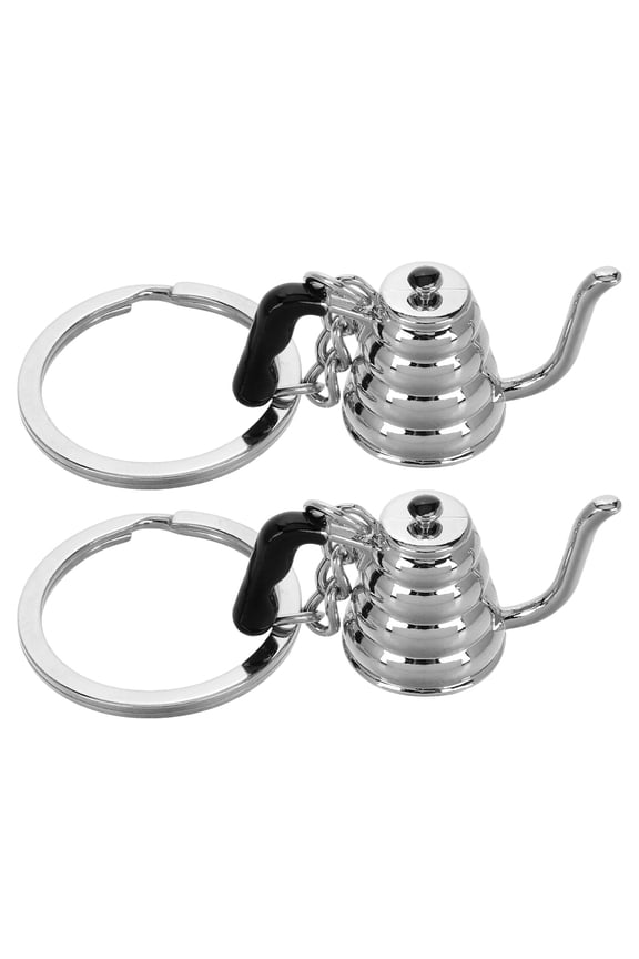 2-Pack Stainless Steel Coffee Kettle Keychains, Key Holders for Daily Use and Easy Carrying