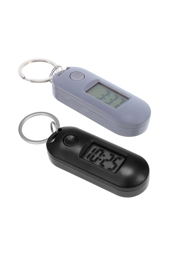 2Pcs Keychain Digital Clock for Digital Display Plastic Assorted Color Portable Students School Exams