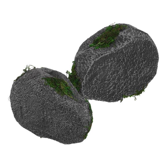 RENACLIPY 2Pcs Lightweight Faux Stone Artificial Rocks for Outdoor Landscaping Aquarium and Terrarium Decor
