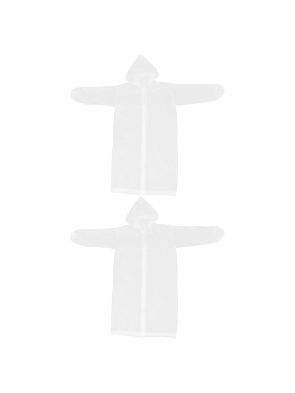 2-Pack Men's Clear EVA Rain Jackets, Lightweight Raincoats for Hiking, Camping, and Outdoor Adventures