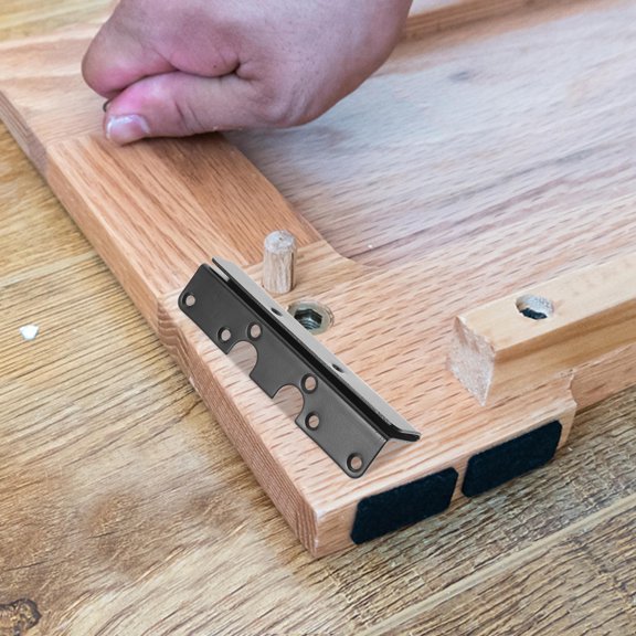 RENACLIPY 2Pcs Metal Bed Rail Fasteners Black for Home Bed Frame Support with Easy Installation