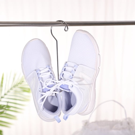 RENACLIPY 2-Pack Metal Shoe Drying Rack Stainless Steel Double Hook Shoe Holder for Home and Closet Organization