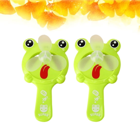 RENACLIPY 2-Pack Mini Travel Fans, Portable Frog-Shaped Handheld Fans for Outdoor Use, Family and Friends, Lightweight Plastic Design